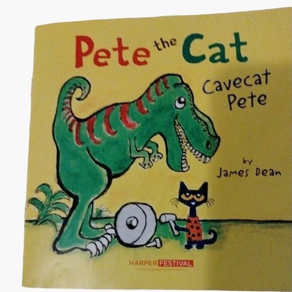 Pete the Cat Cavecat Firefighter White Shoes James Dean Paperback Book Lot 3 - Picture 6 of 14
